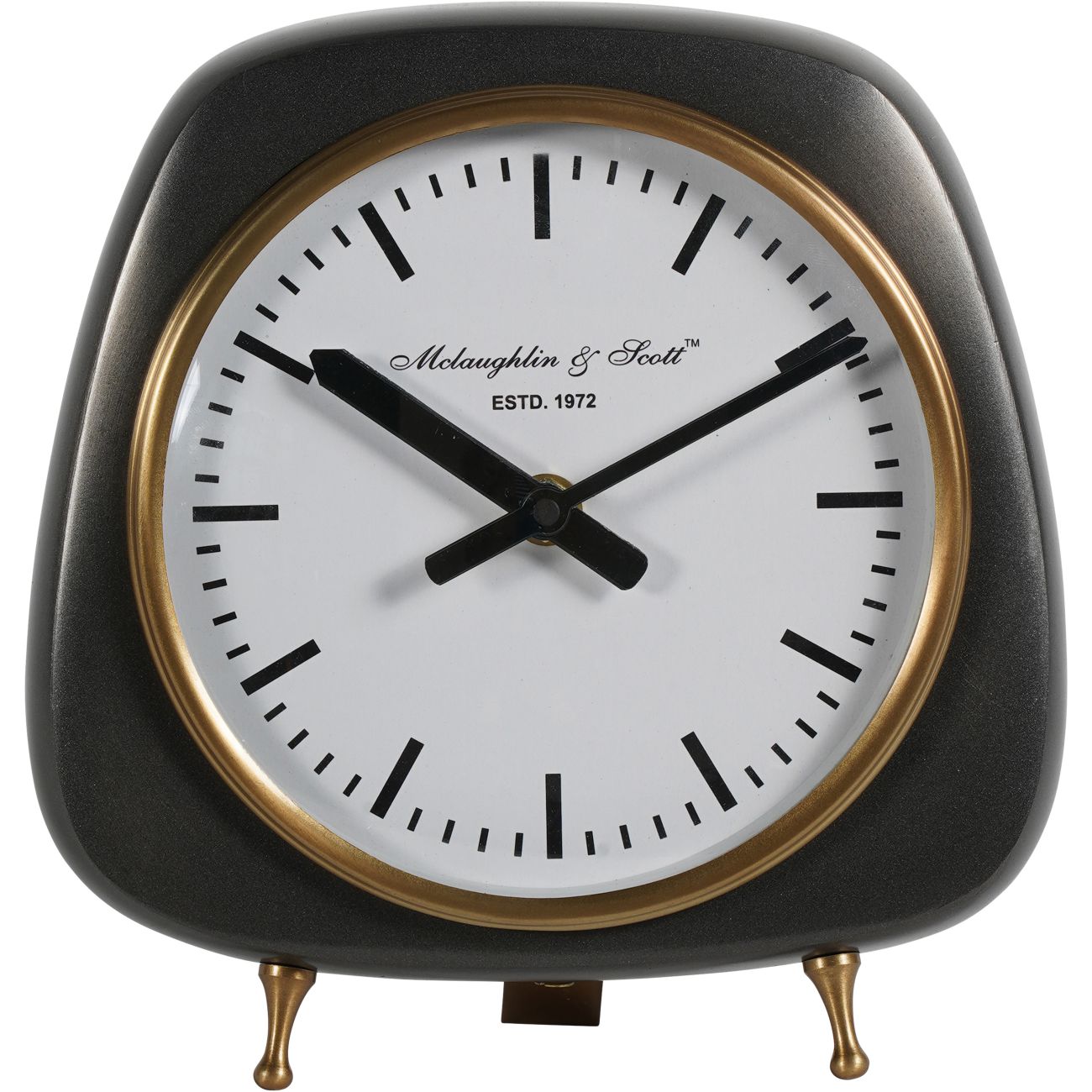 Mid Century Style Aluminium Table Clock Small